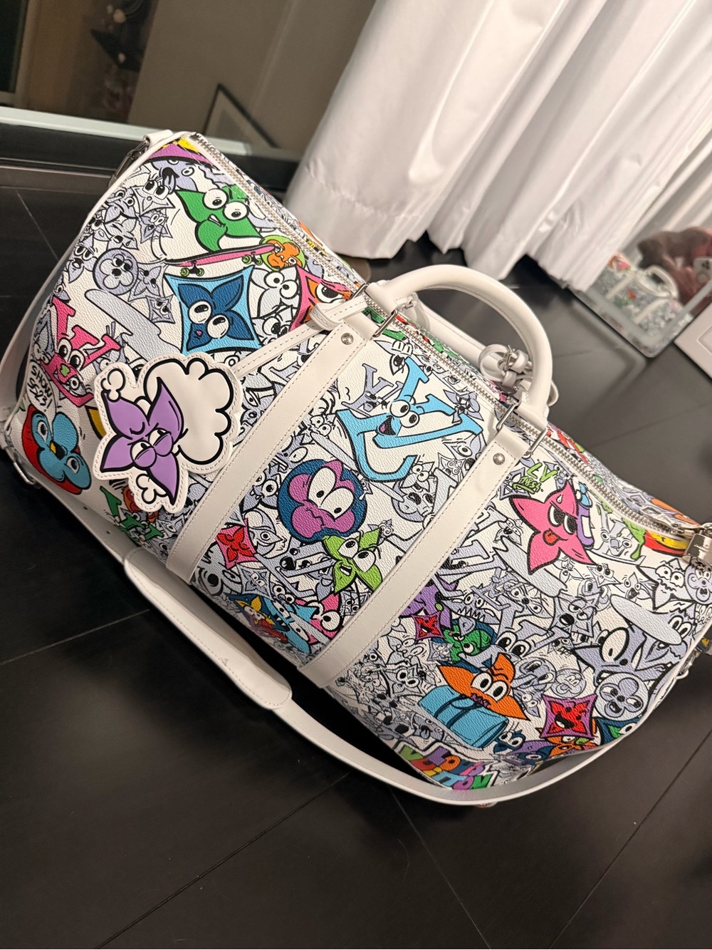 Louis Vuitton Keepall Bandouliere 50 Monogram Comics Duffel Bag